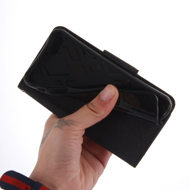 Cross Texture Leather Case with Holder & Card Slots & Wallet for iPhone