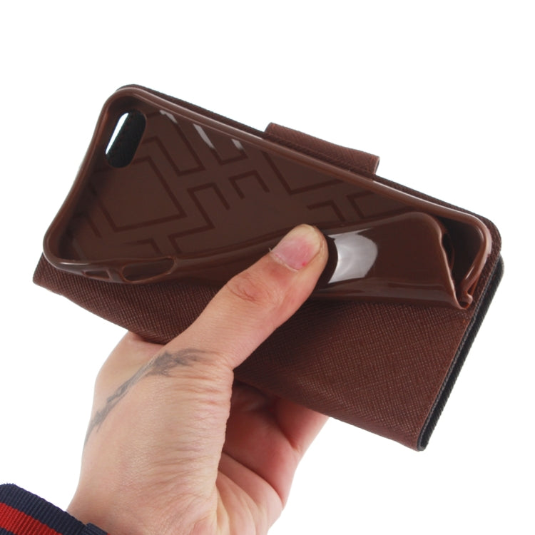 Cross Texture Leather Case with Holder & Card Slots & Wallet for iPhone