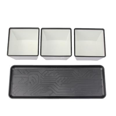 Black Imitative Cute Keyboard Key Style Ctrl + Alt + Del 3 Cups Mugs Set with Tray(Black)