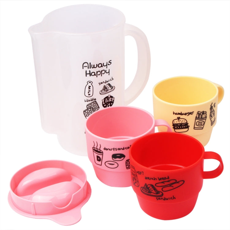 4 in 1 (3pcs Cups + Kettle) Creative Home Multi-colored Cups Set