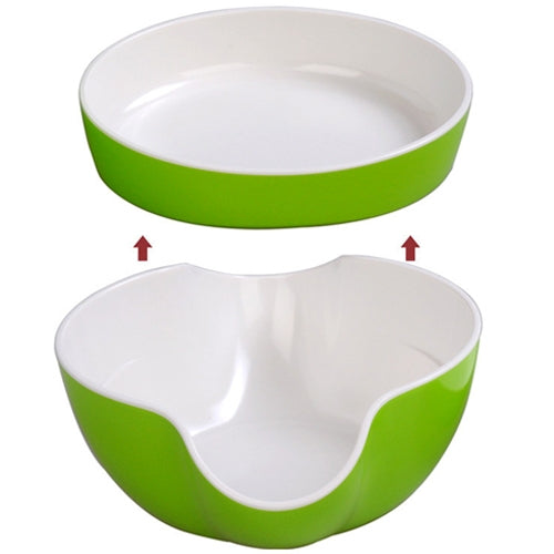 Fashion Double Layer Candy Nuts Dried Fruit Plate Bowl (Random Color Delivery)