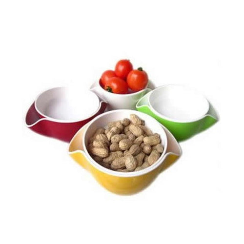 Fashion Double Layer Candy Nuts Dried Fruit Plate Bowl (Random Color Delivery)