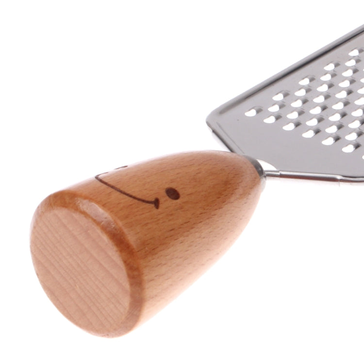 Smiley Wooden Handle Stainless Steel Grater, Length: 18cm