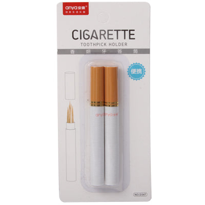 2 PCS Portable Cigarette Design Toothpick Holders Toothpicks Extinguishers Toothpicks Tubes(White)
