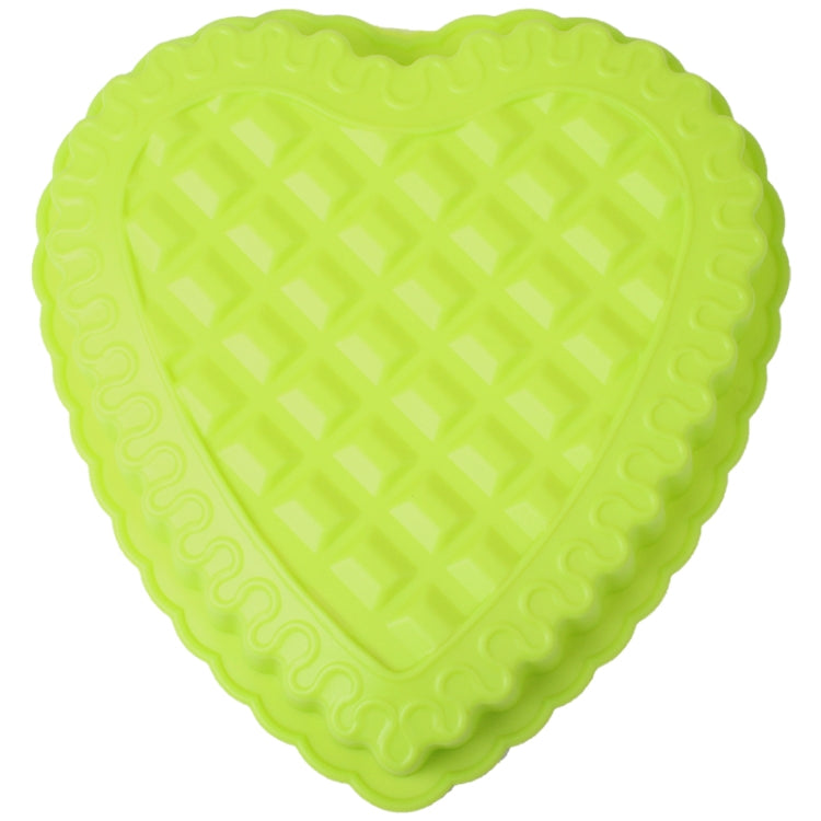 Heart Shape Silica Cake Mold with Grid Pattern