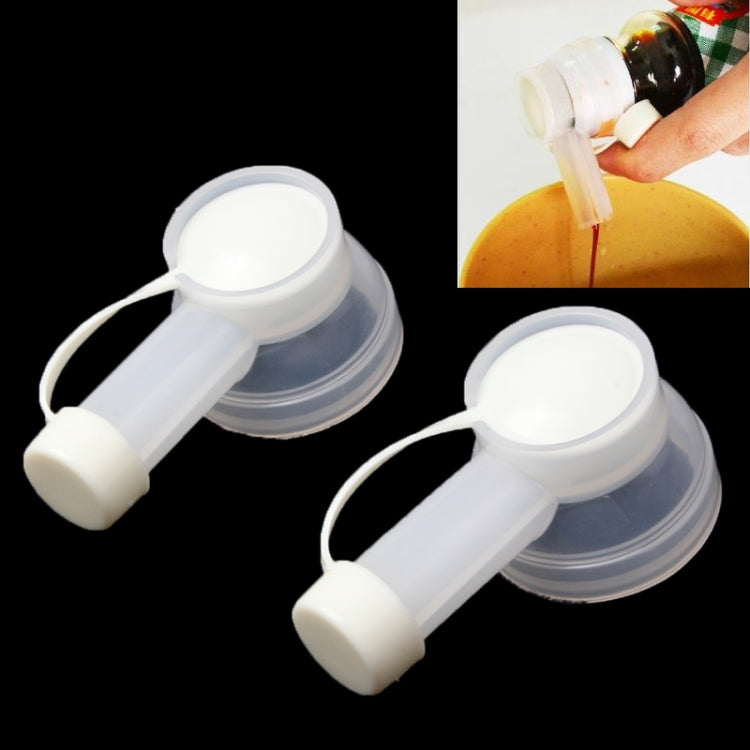 2 PCS Resin Bottle Stopper Oil Pourer with Lid(White)