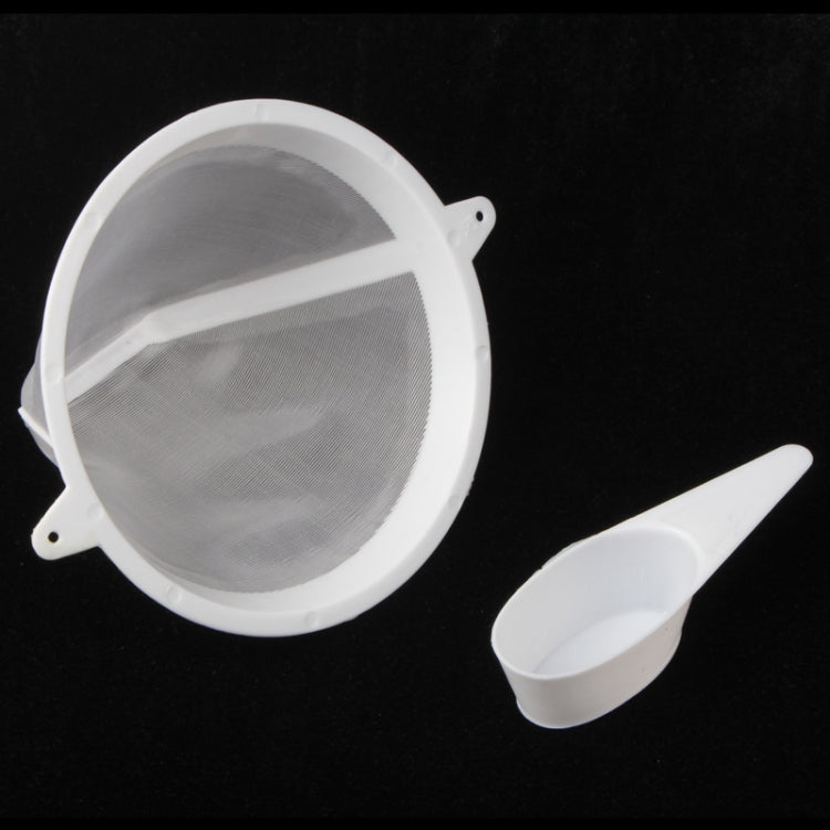 High Temperature Resistance Mesh Coffee Filters Colander & Spoon(White)