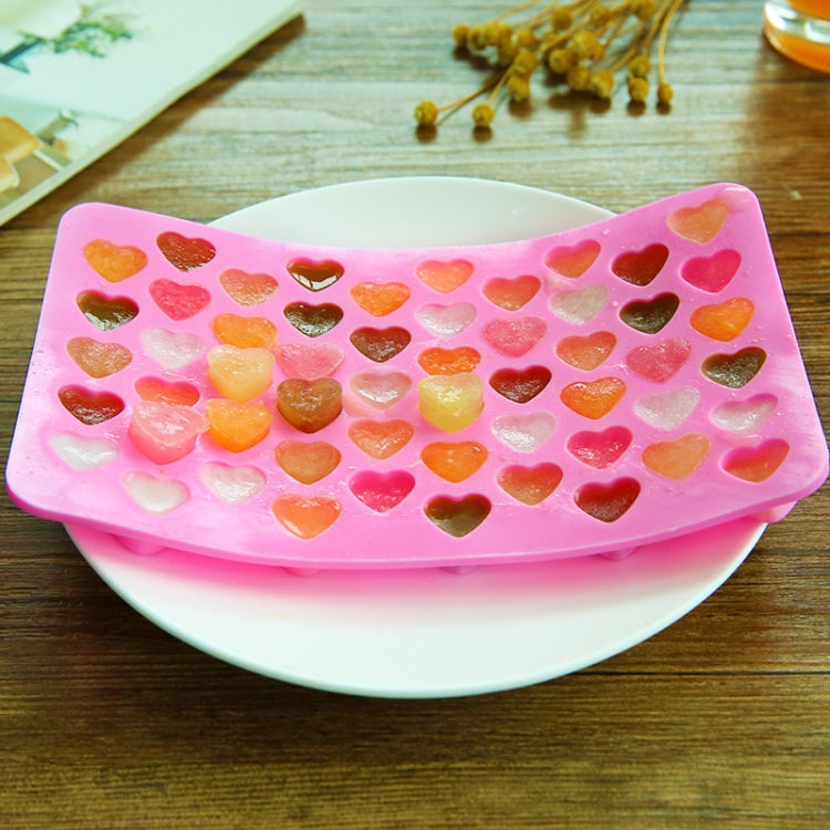 Creative Heart Shape 55-Grid Ice Cube Tray(Pink)