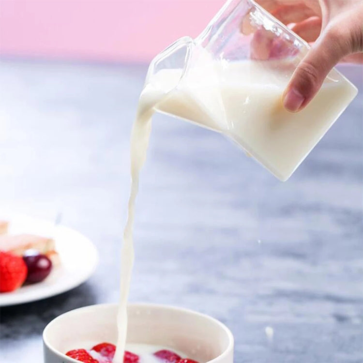 Cute Mini Creamer Milk Carton Glass Container(Transparent)