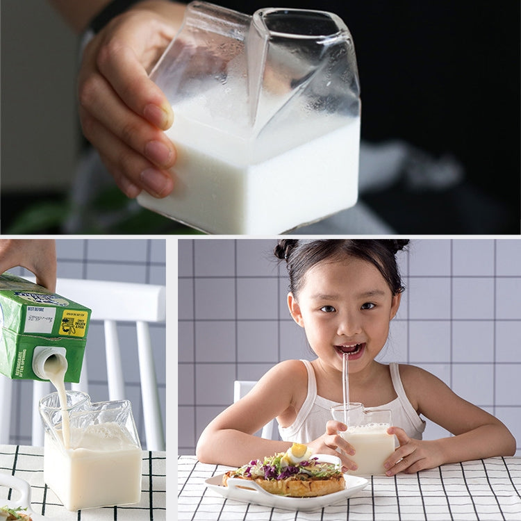 Cute Mini Creamer Milk Carton Glass Container(Transparent)