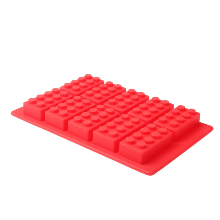 Building Block Shaped Silicon Ice Cube Tray / Ice Mold(Red)