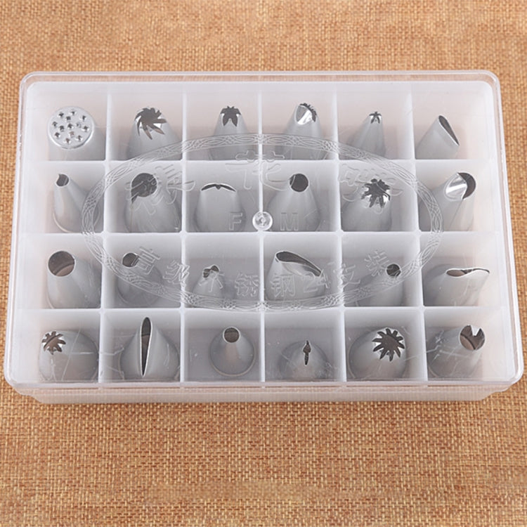 24 Tips Baking Tool Stainless Steel Boxed Pastry Decorating Piping Nozzles Set