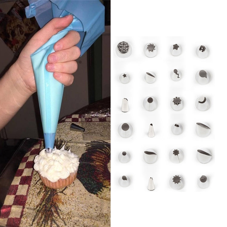 24 Tips Baking Tool Stainless Steel Boxed Pastry Decorating Piping Nozzles Set