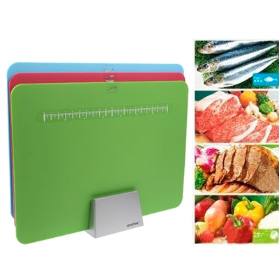 Chopping Board Set Set Includes 3 Boards,Stainless Steel Rack
