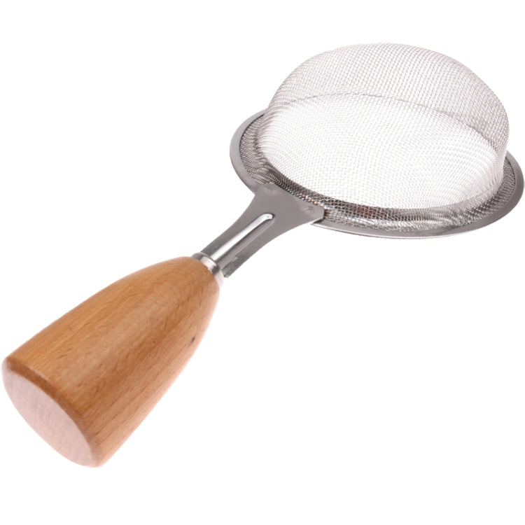 Smiley Wooden Handle Stainless Steel Strainer Colander, Length: 18cm