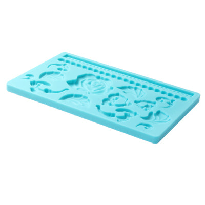Silicone Fondant Molds and Gum Paste Mold Cake Decoration Mold Tools(Blue)