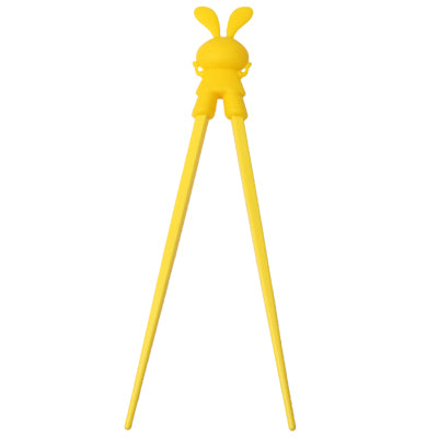 Lovely Rabbit Plastic Chopsticks with Silicone Cap for Children Training Learning