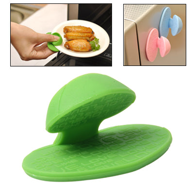 Mini Silicone Magnetic Heat Insulation Clip Finger Guard Protection Kitchen Tool (Green)