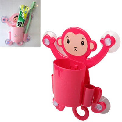 Red Big Belly Naughty Monkey Toothbrush Holder(Red)