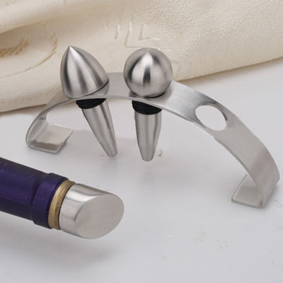 3 pcs Stainless Steel Wine Bottle Stopper with a Semi-circle Shape Holder