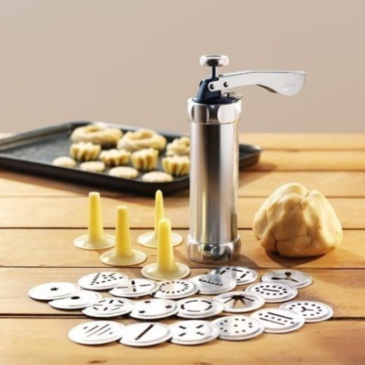 Biscotti Biscuit Maker with 20 Moulds(Grey)