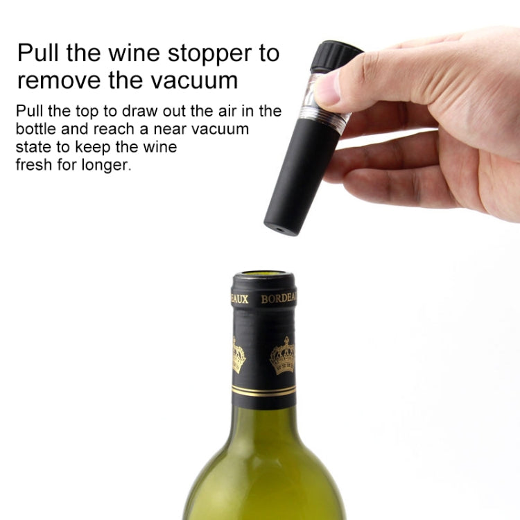 Reusable Vacuum Stopple Bottle Stopper Cork Plug for Wine Liquor(Black)