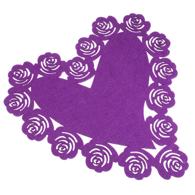 2 pcs Chinese Cutting Paper Rose Heart Style Insulating Coaster Cup Mat