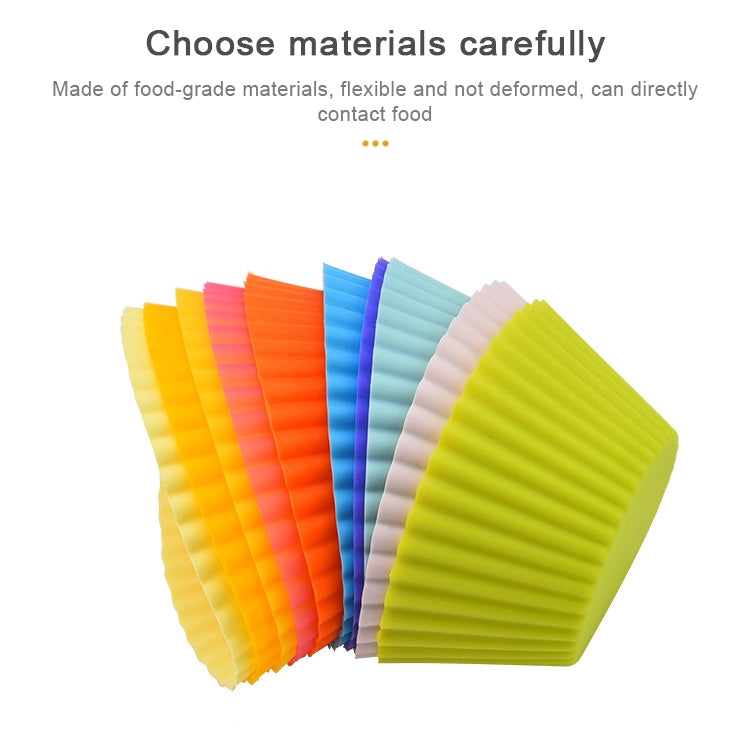 12 PCS Soft Silicone Round Cake Cup Muffin Cases Chocolate Cupcake Liner Baking Cup