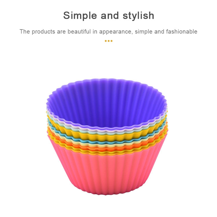 12 PCS Soft Silicone Round Cake Cup Muffin Cases Chocolate Cupcake Liner Baking Cup