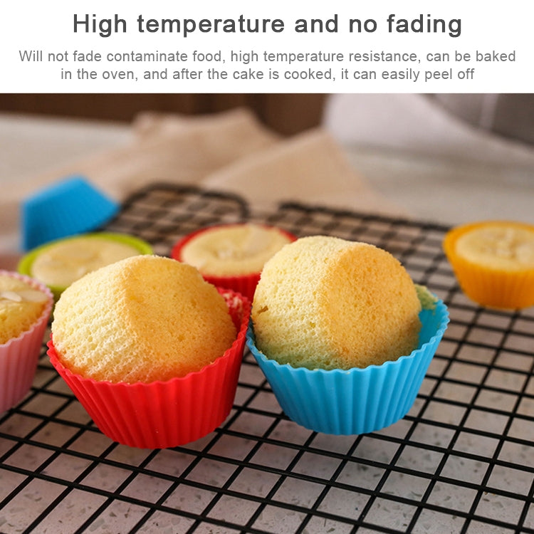 12 PCS Soft Silicone Round Cake Cup Muffin Cases Chocolate Cupcake Liner Baking Cup