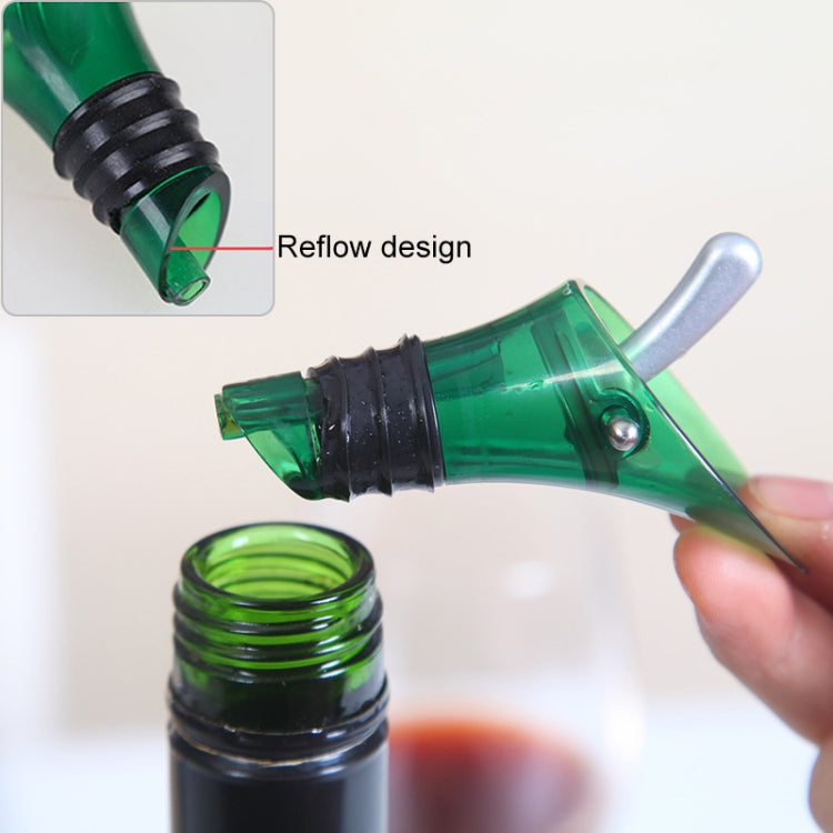 Wine Aerator Pourer Duckbill Stopper Champagne Cork Stopper Bar Tool(Green)