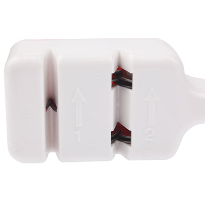 Two V-shaped Grooves Design Steel Blades Family Kitchen Knife Grinder(White)