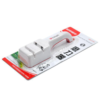 Two V-shaped Grooves Design Steel Blades Family Kitchen Knife Grinder(White)