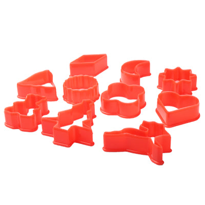 10 Kinds Shape Food Processing Machine for Soft Biscuit Machine / Biscuit Moulds (10pcs in One Packaging, The Price is for 10pcs)(Red)