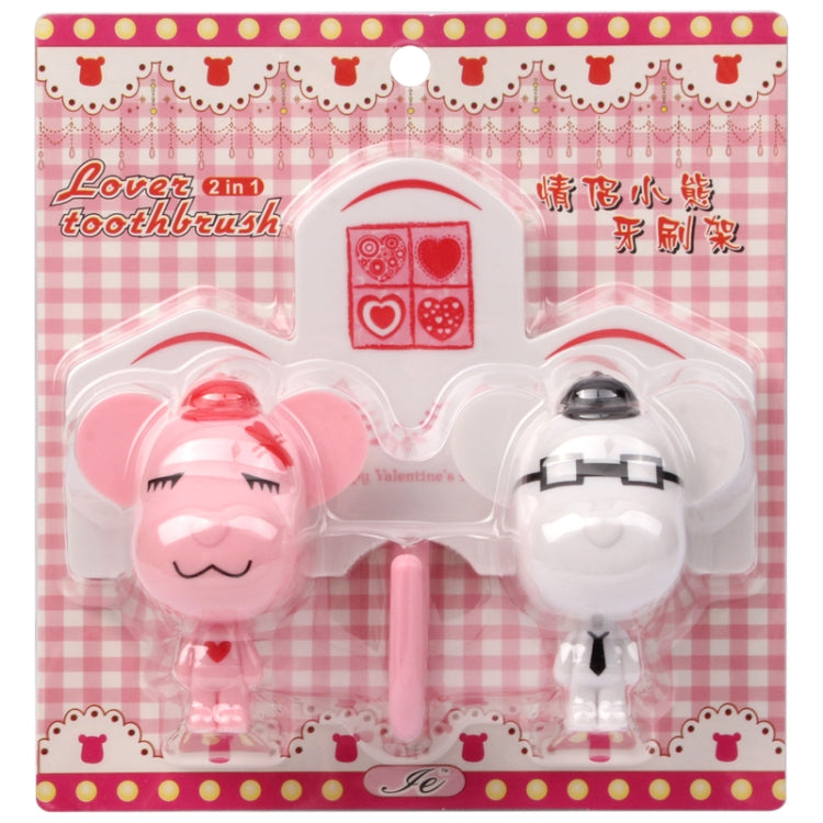 Cartoon Style Toothbrush Holder with Suction Cups for Couples (Random Delivery)