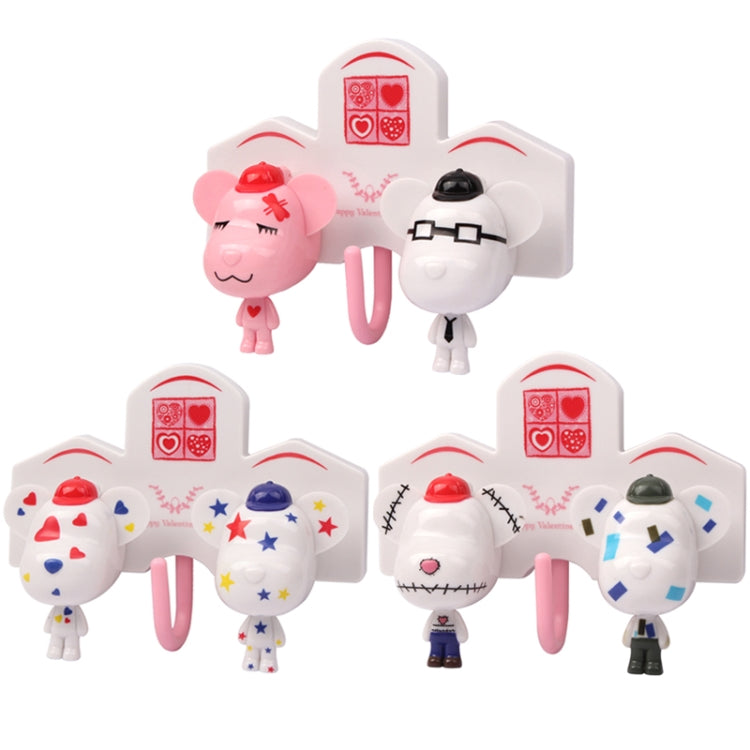 Cartoon Style Toothbrush Holder with Suction Cups for Couples (Random Delivery)