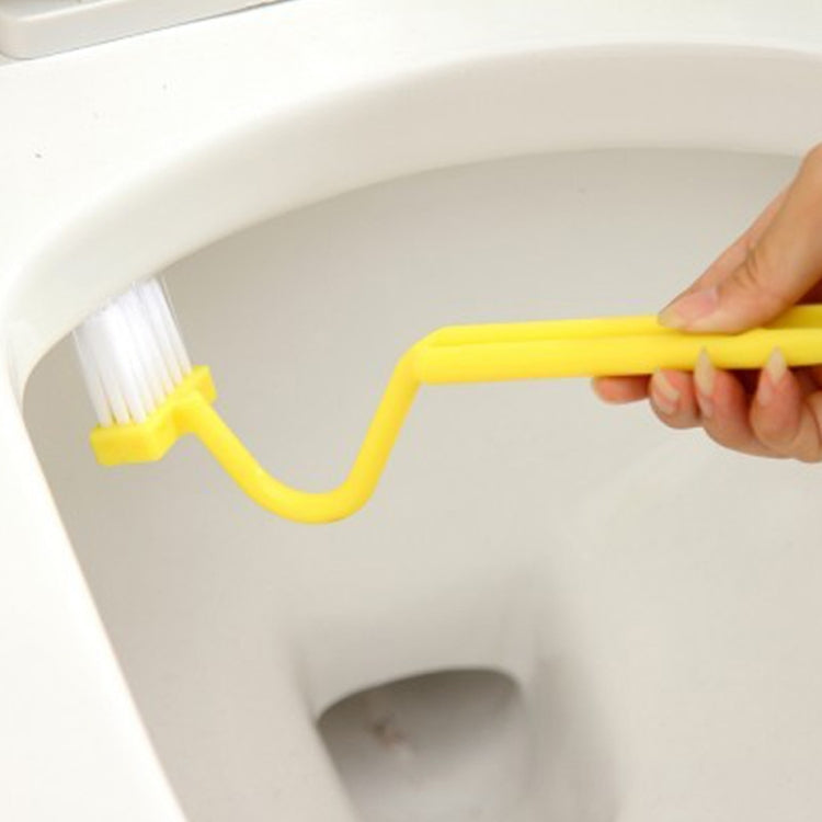 S-shaped Toilet Brush Curved Handle Cleaning Brush Sanitary Cleaning Brush (Random Color Delivery)