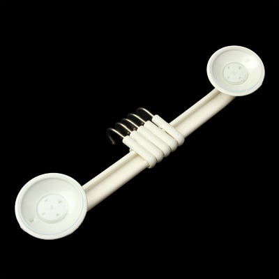 2.5kg Load Plastic Adjustable Suction Cups with 5 Hooks for Bathroom / Kitchen(White)