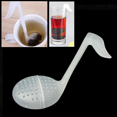 Modern Design Jumping Musical Note Plastic Tea Herb Filter Infuser Strainer Teabag, Random Color Delivery