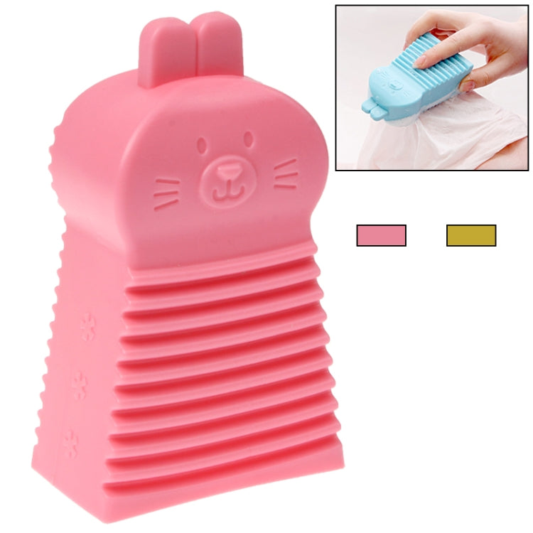 Plastic Mini Rabbit Style Corner Washboard Laundry Tool (Random Color Delivery)