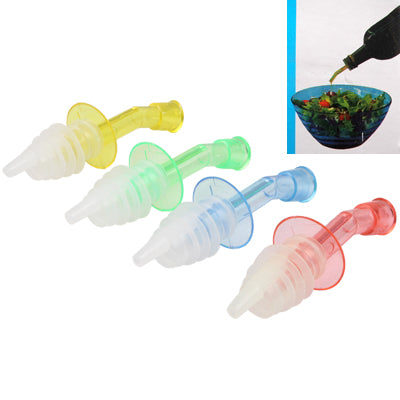 4 PCS Reusable Screw Structure Stopple Bottle Stopper Plug & Pourer for Wine Liquor Seasoning