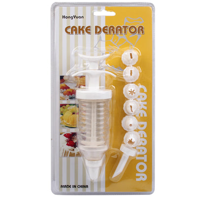 Syringe Style Cake Desert Decorator Icing Frosting with 8 Nozzles(White)