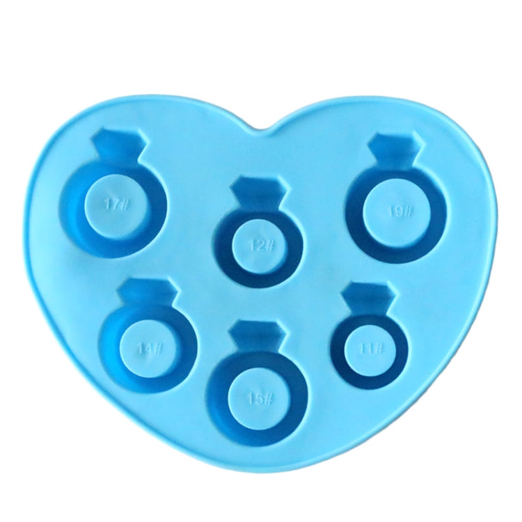 Creative Diamond Ring Shape 6-Grid Ice Cube Tray(Blue)