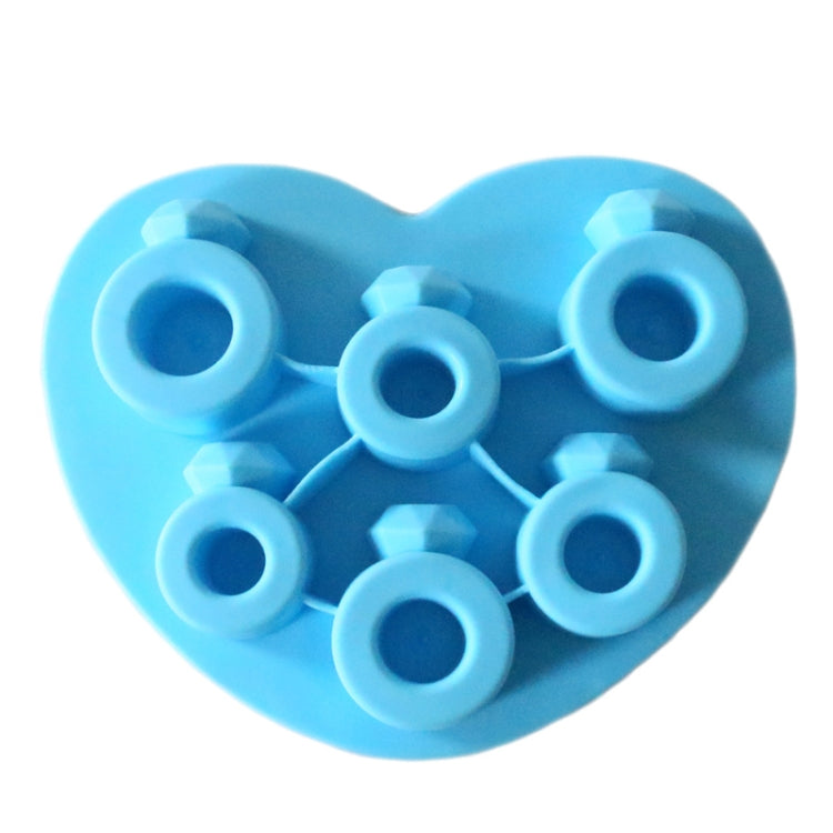 Creative Diamond Ring Shape 6-Grid Ice Cube Tray(Blue)