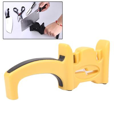 2 in 1 Multifunction 3 Grooves Design Steel Blades Family Kitchen Knife Sharpener & Scissors Sharpen