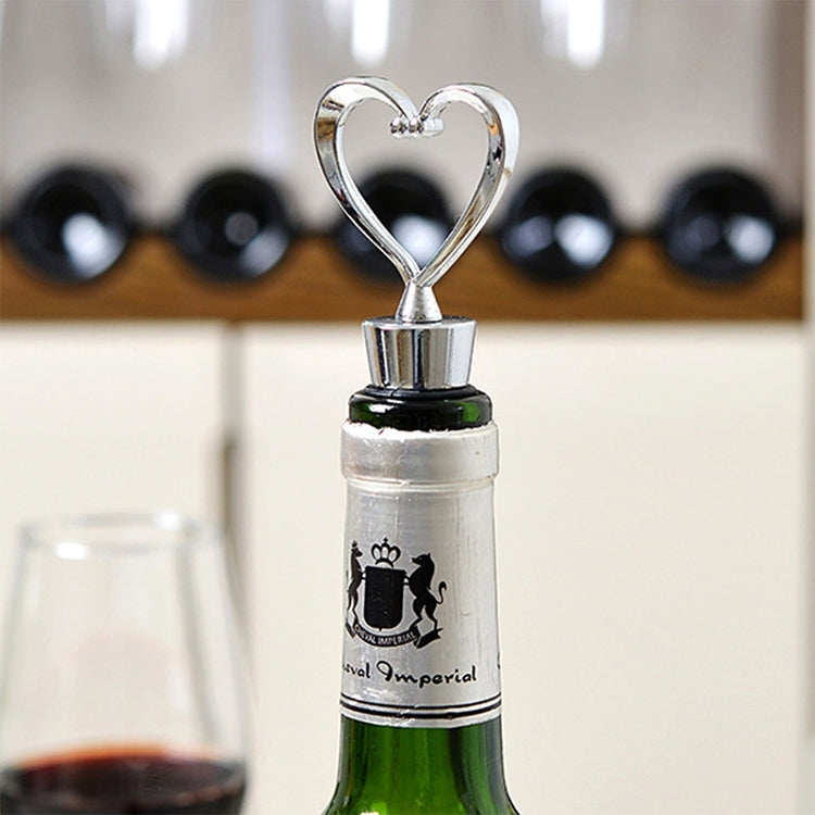Creative Heart Design Wine Bottle Stopper(Silver)
