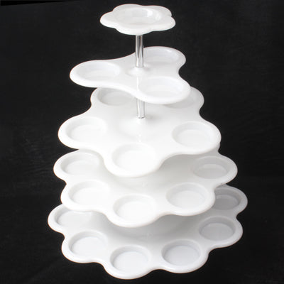 5 Tier Plastic Cupcake Stand 27 Cupcake Holder Stand(White)