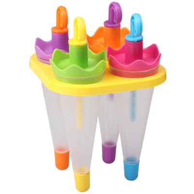 Umbrella Style Popsicle Ice Lolly Ice Cream Bar Mold Maker with Four Sticks(White)