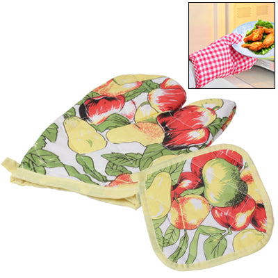 Set of Microwave Oven Heat Insulation Anti-scald Glove & Pad (Random Delivery)