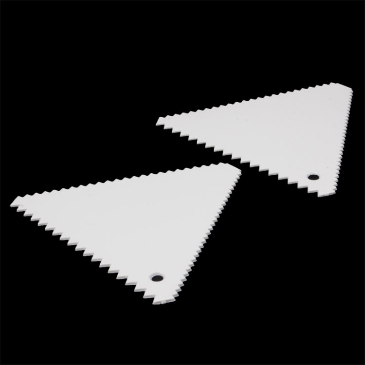 Triangular Teeth Scrapers / Cake Scrapers /Butter Batter Scrapers (2pcs in one packaging, the price is for 2pcs)(White)